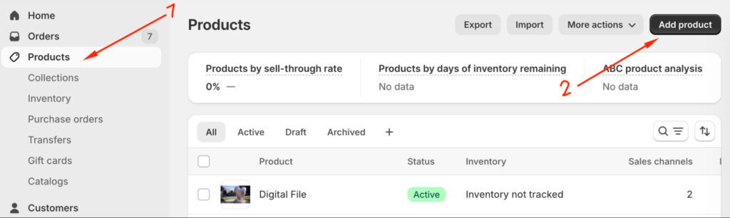 Add a new product on Shopify
