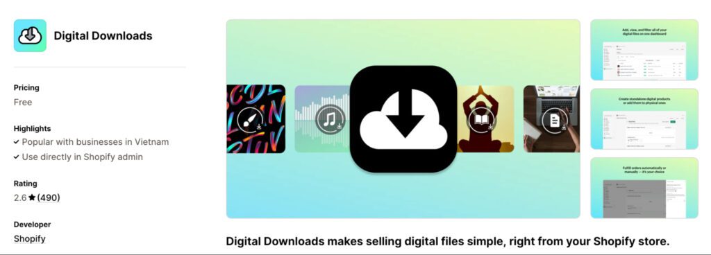 Shopify Digital Download app
