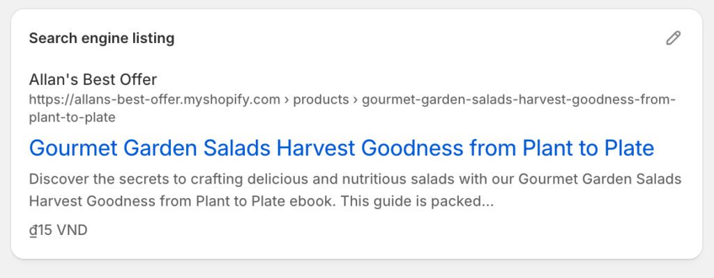 Optimize your product for Search Engine
