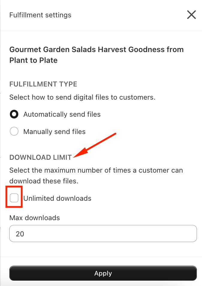 Set Download limit
