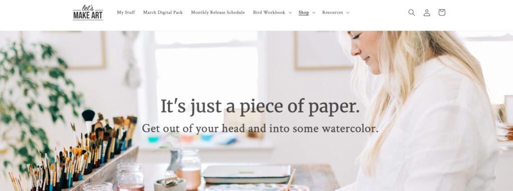 Let’s Make Art Shopify art store
