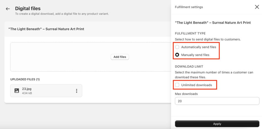 Upload your digital products