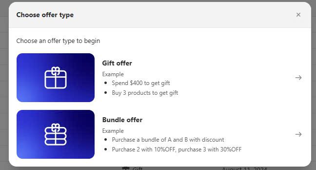 Choose bundle offer