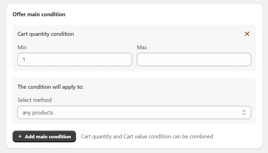 Offer gifts based on the number of products purchased