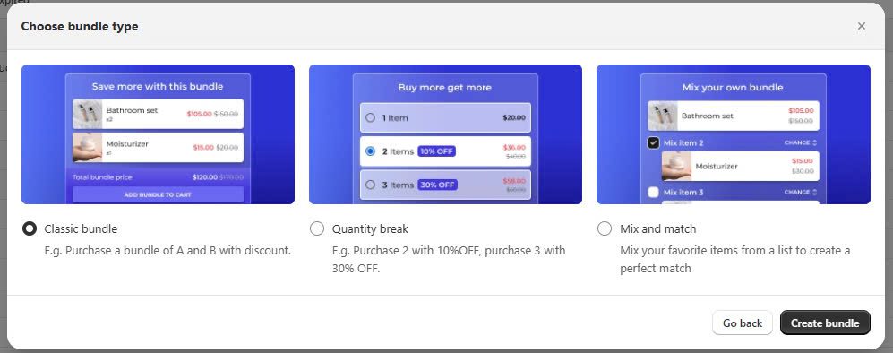 Choose bundle type