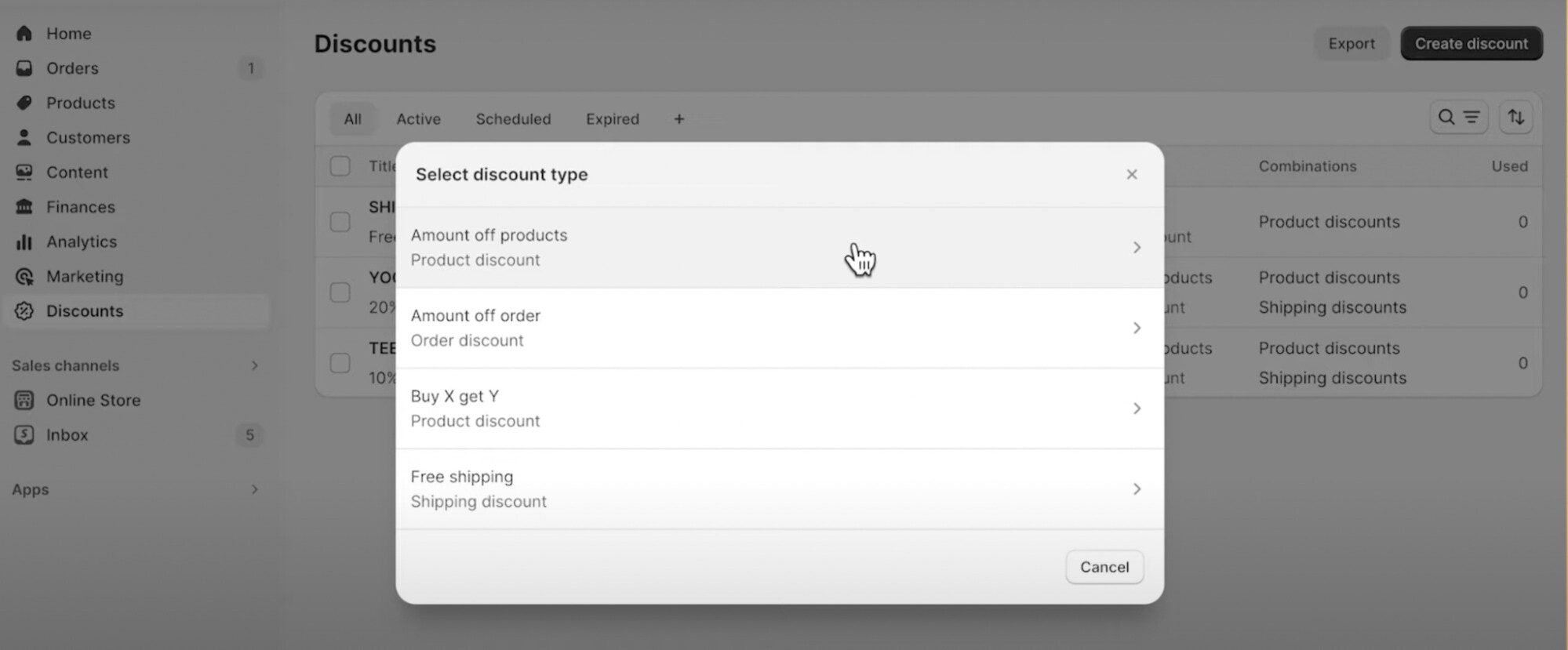 Choose what type of offer you want to promote