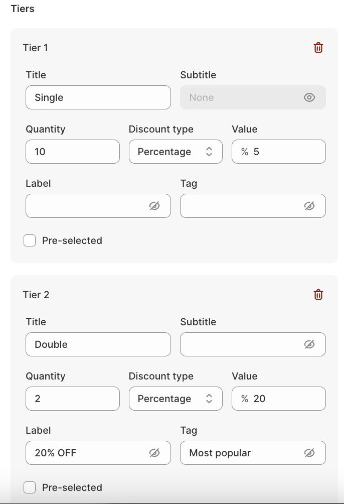 All customization option