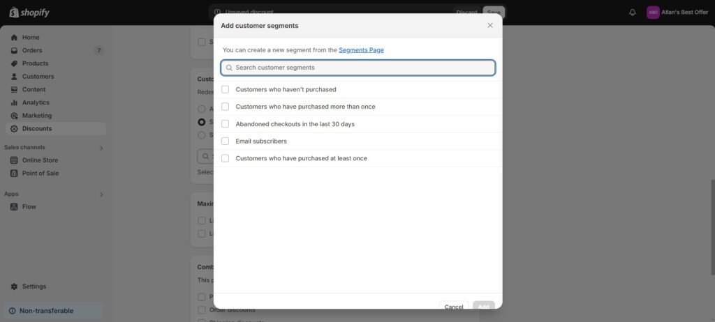 Customer eligibility groups