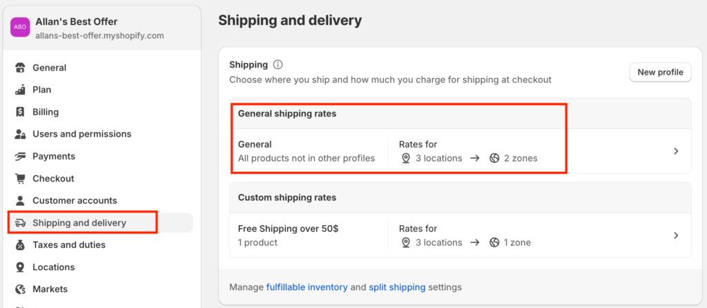 Add a shipping rate