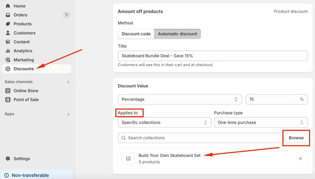 Set discount that work for specific collections