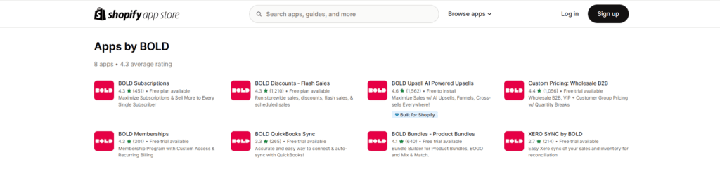Example of developer with multiple apps in Shopify ecosystem