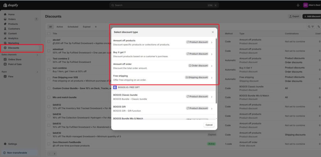 Shopify Native Discount