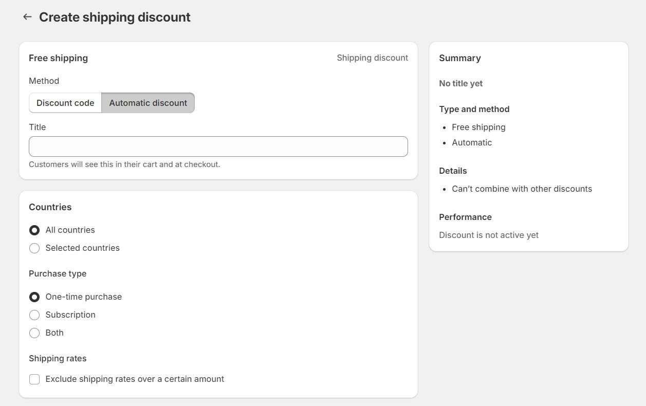 Choose automatic discount