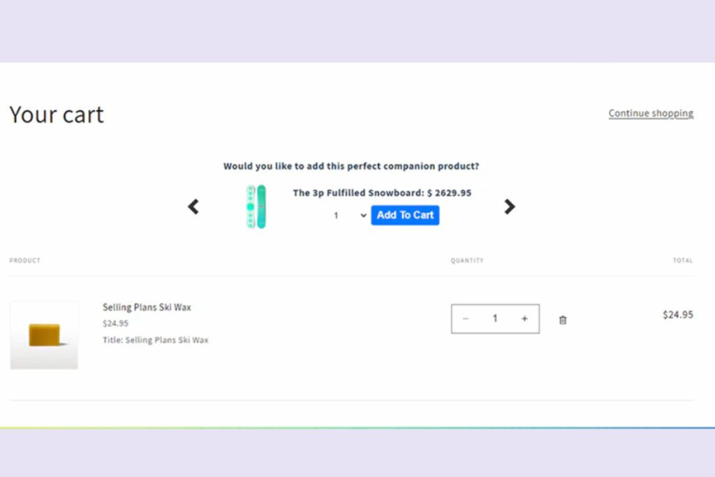 Apply a pre-purchase upsell in cart page