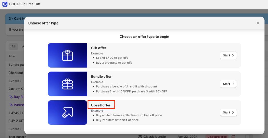 Create "Frequently Bought together" offer with BOGOS