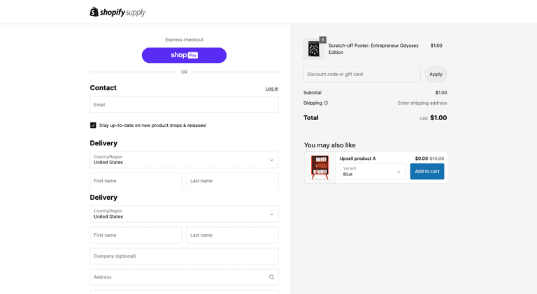 Checkout upsell demo