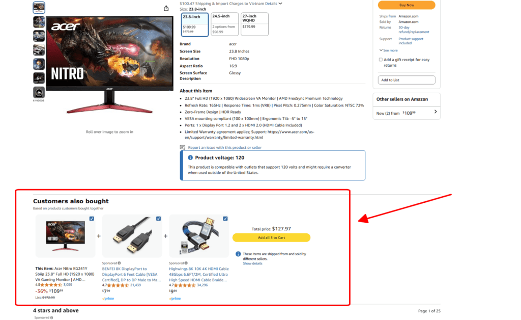 Amazon "Frequently Bought Together" section