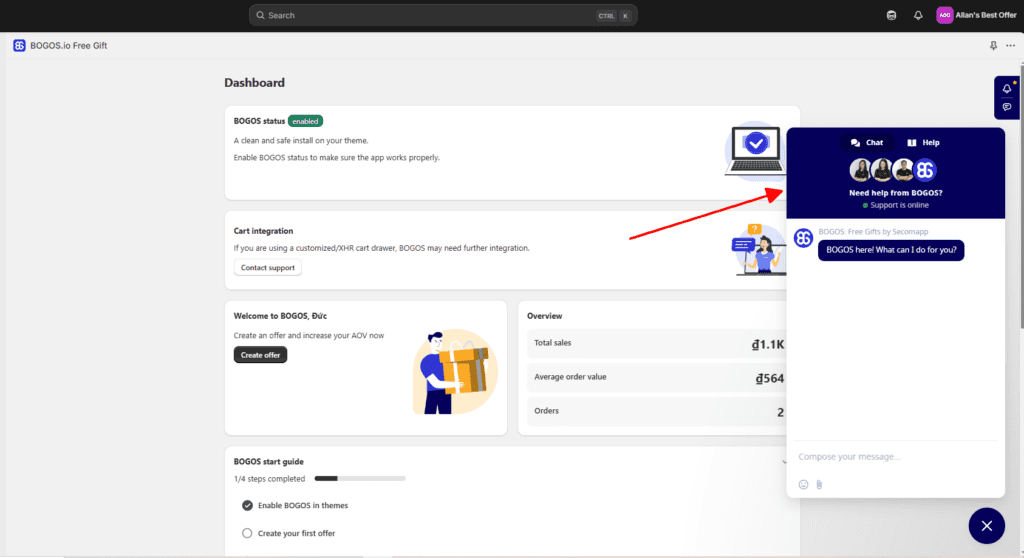 Live chat support