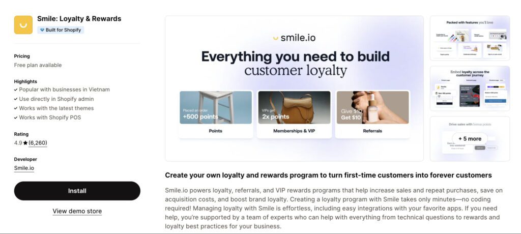 Smile Loyalty app