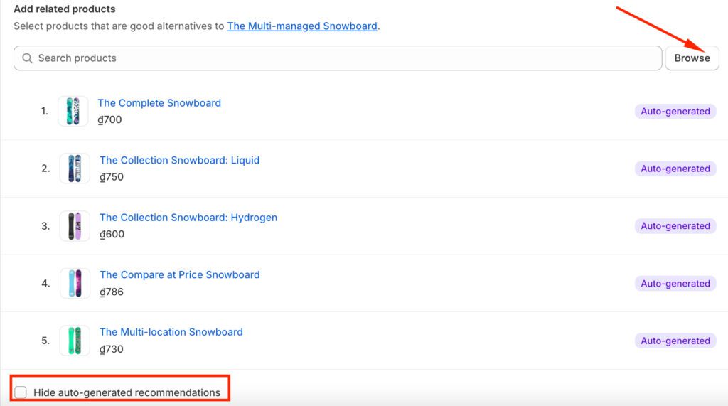 Add related products