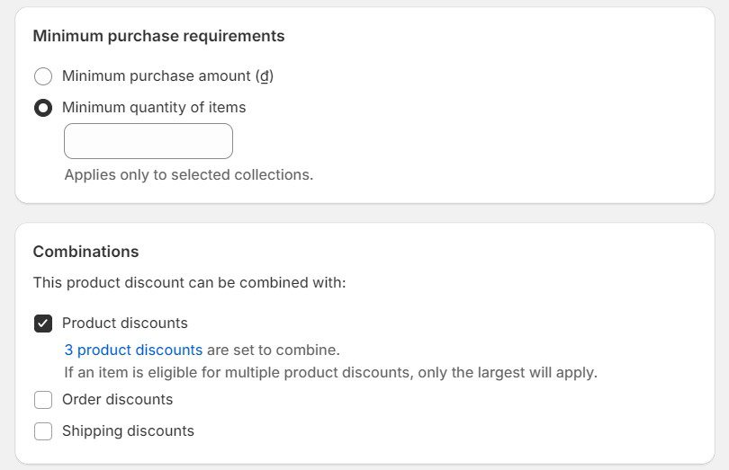 Discount combination