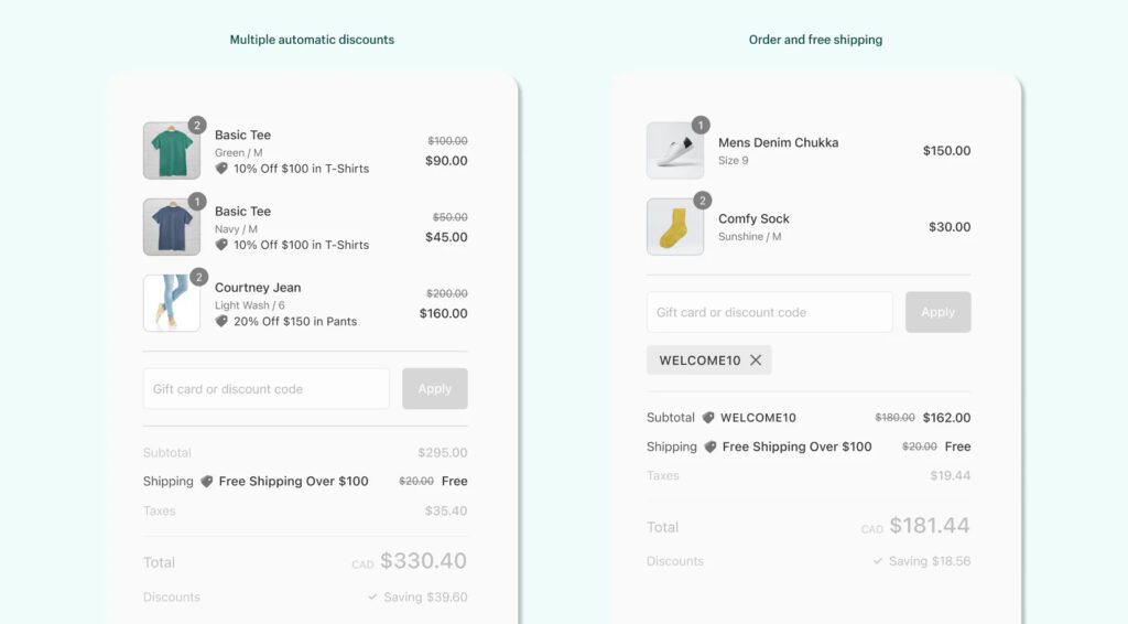 Shopify discount combination