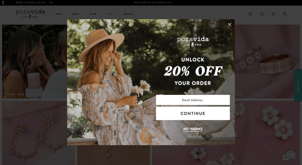 Offer discounts for email subscribers
