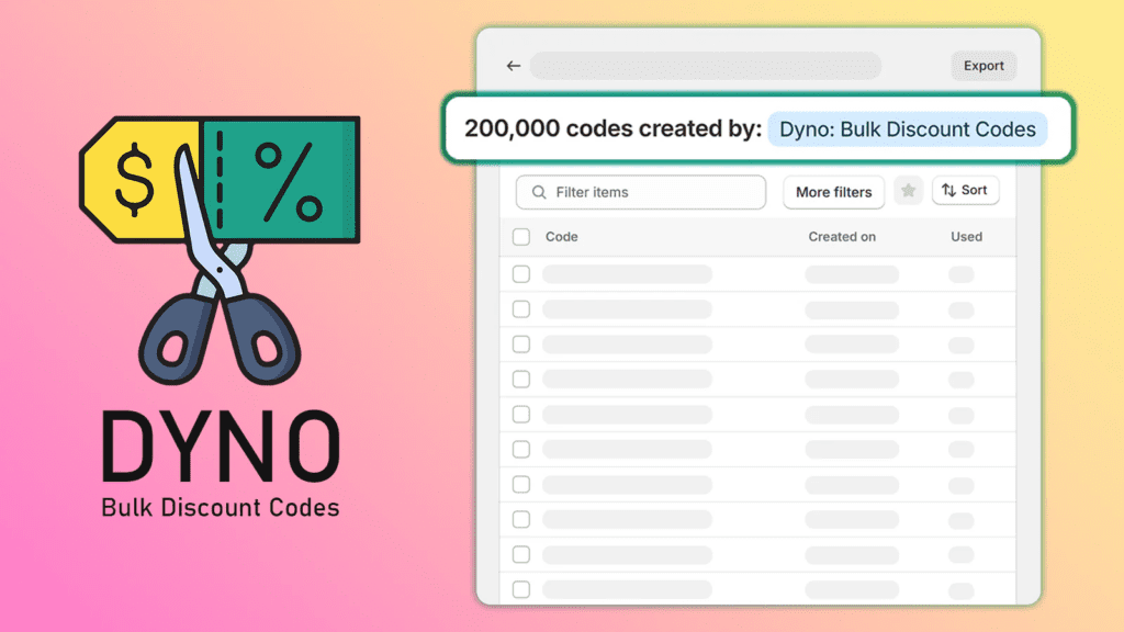 The Shopify app “Dyno Bulk Discount Code”