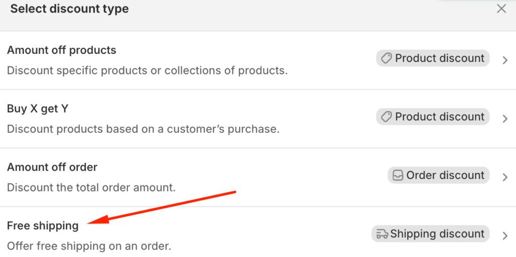 Choose "Free Shipping"