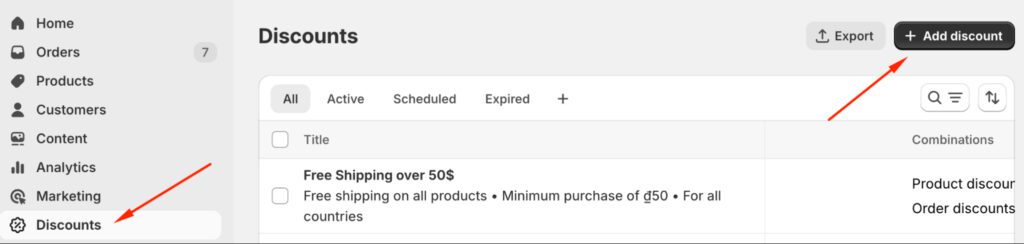 Add free shipping discount with Shopify Native Discount