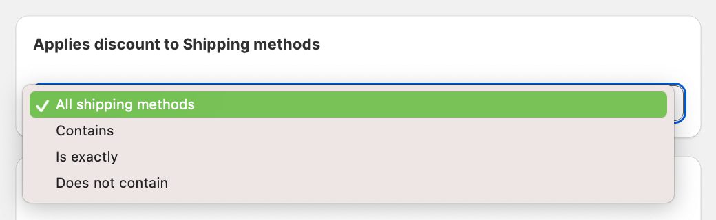 Choose the shipping methods the discount applies to