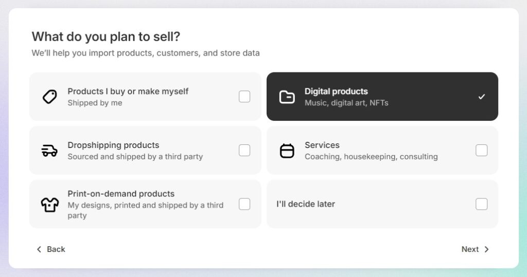 Mark your store as Digital Products site