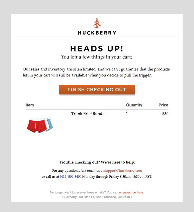 Abandoned recovery email